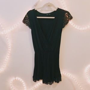 Topshop Cap Sleeve Romper with Lace Detail